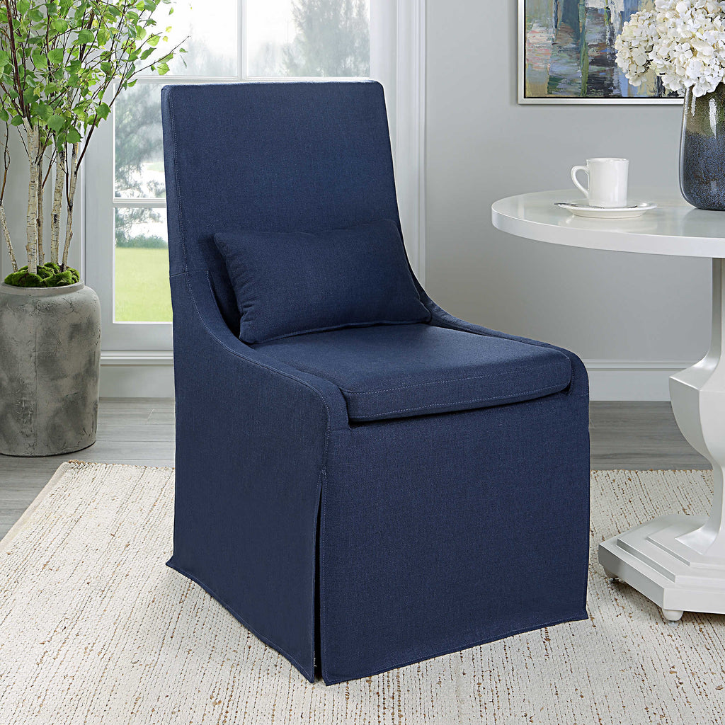 Coley Denim Armless Chair - Bombay Mercantile