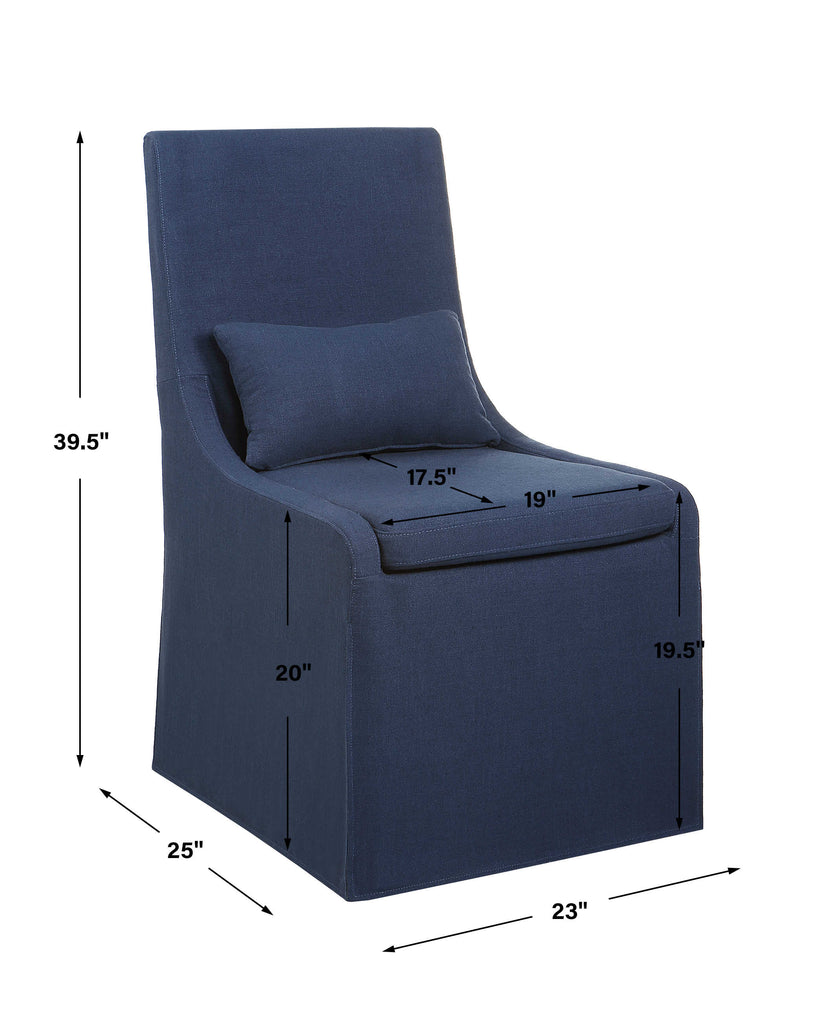 Coley Denim Armless Chair - Bombay Mercantile