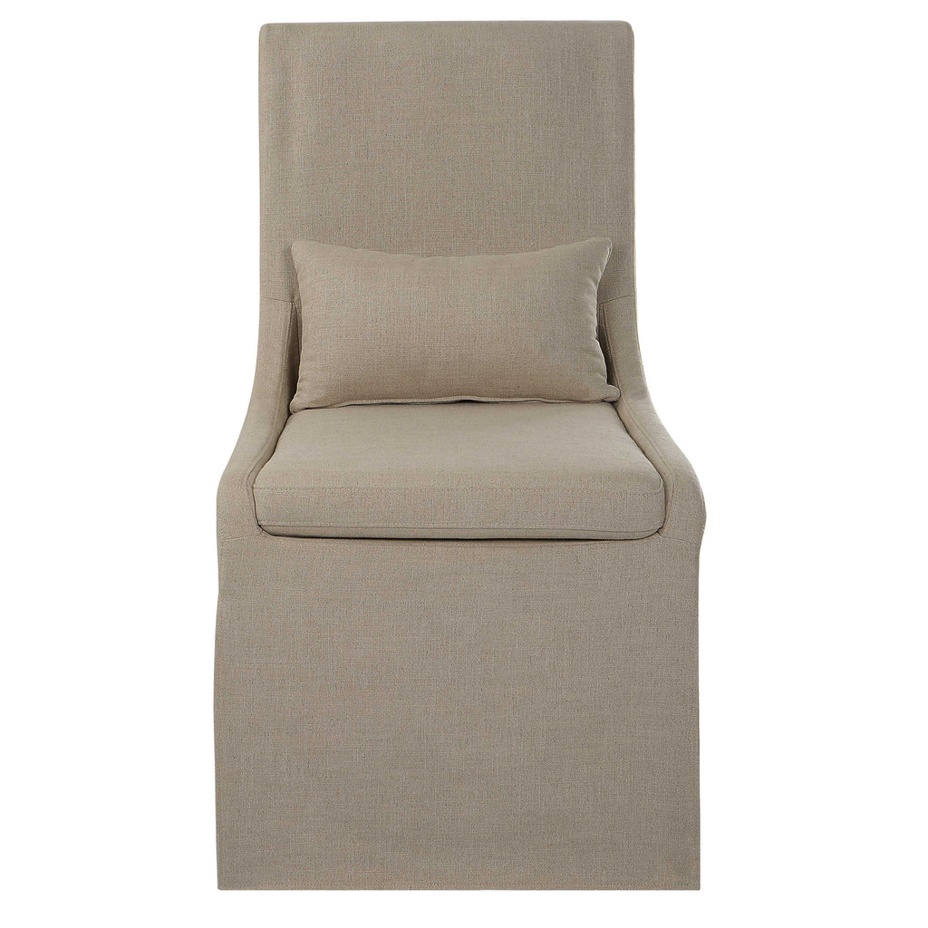 Coley Tan Armless Chair - Bombay Mercantile