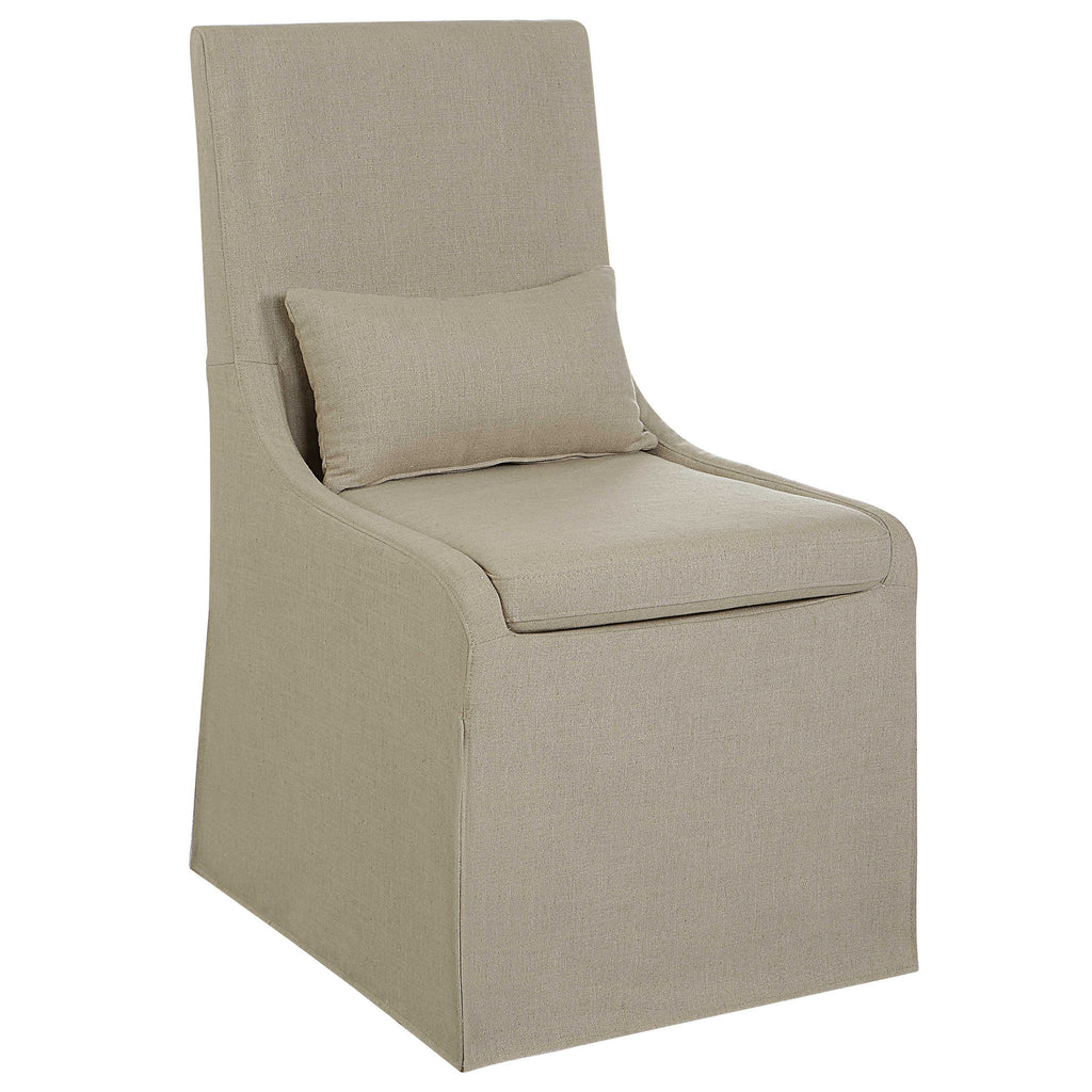 Coley Tan Armless Chair - Bombay Mercantile