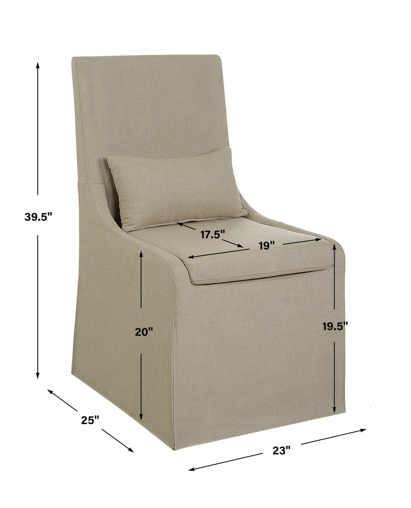 Coley Tan Armless Chair - Bombay Mercantile