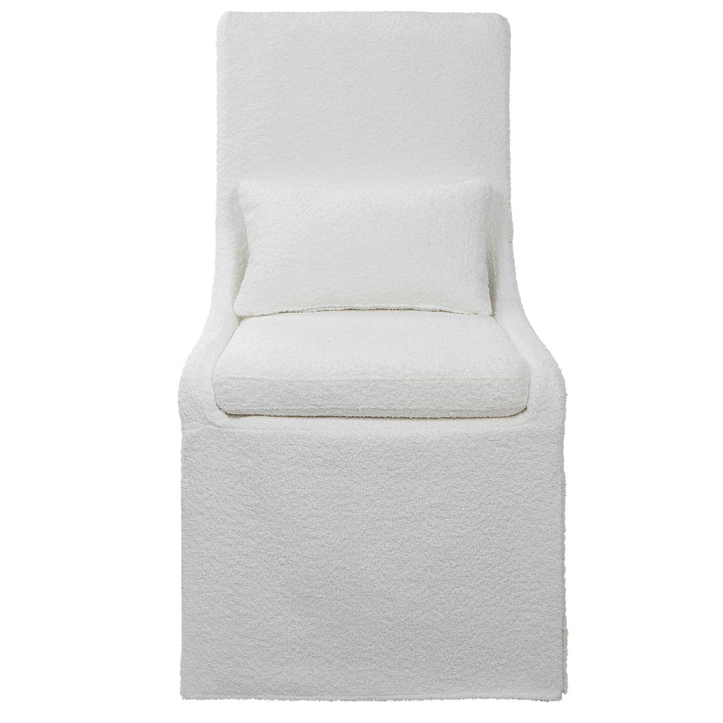 Coley White Armless Chair - Bombay Mercantile