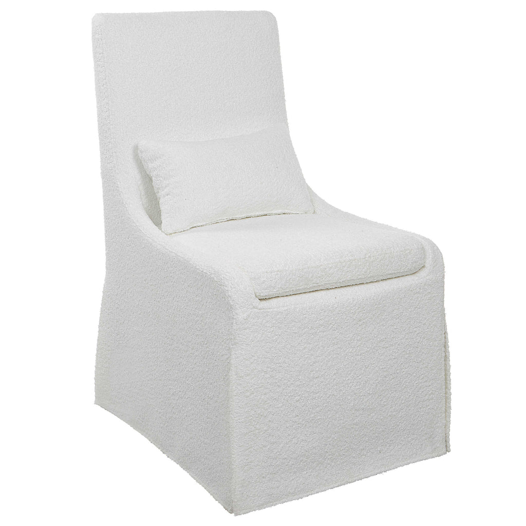 Coley White Armless Chair - Bombay Mercantile