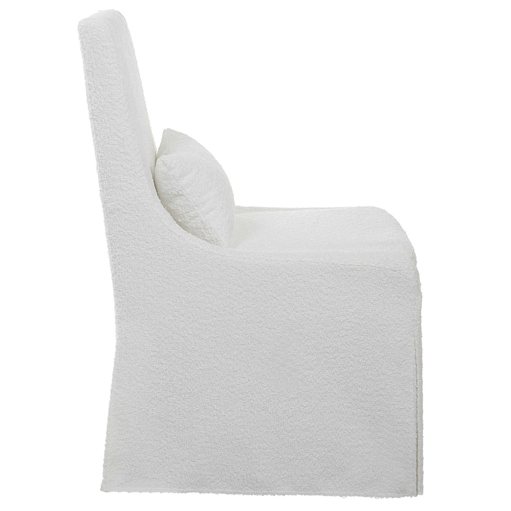 Coley White Armless Chair - Bombay Mercantile