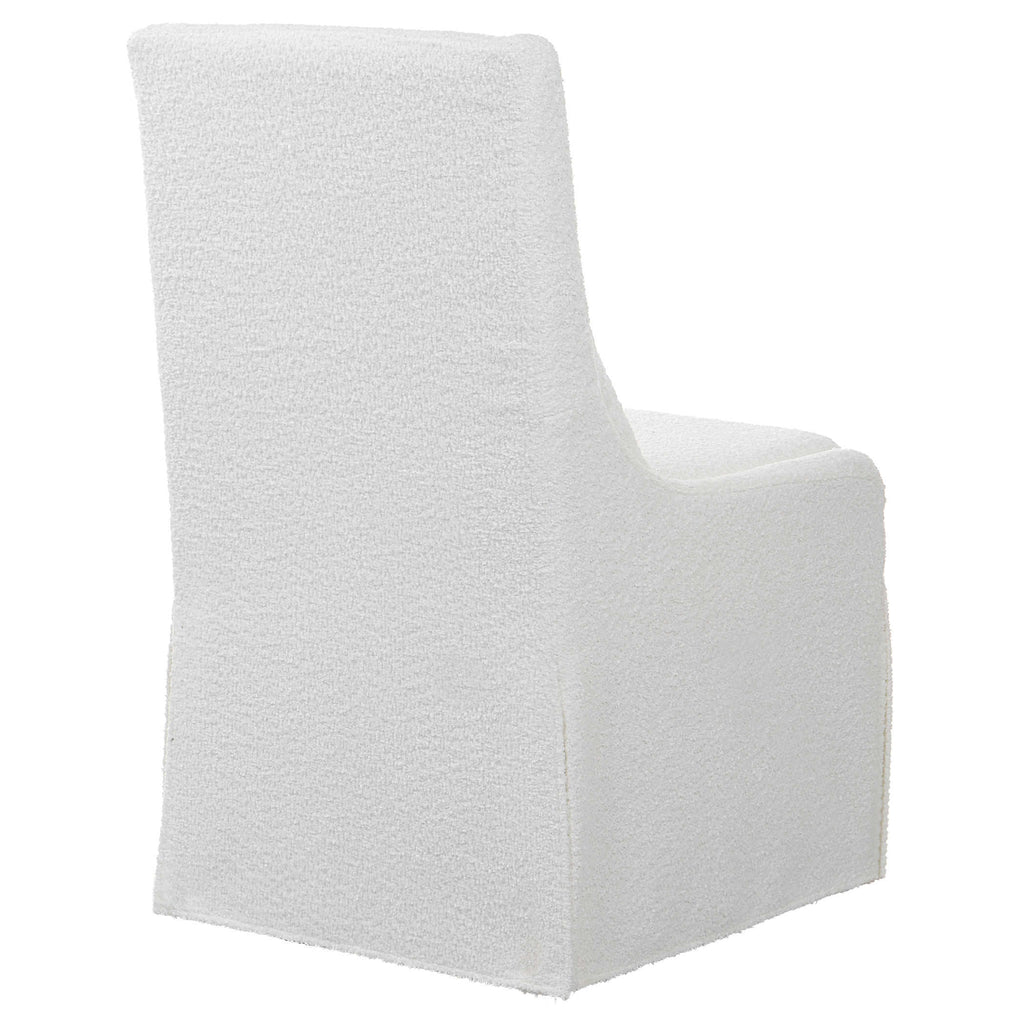 Coley White Armless Chair - Bombay Mercantile