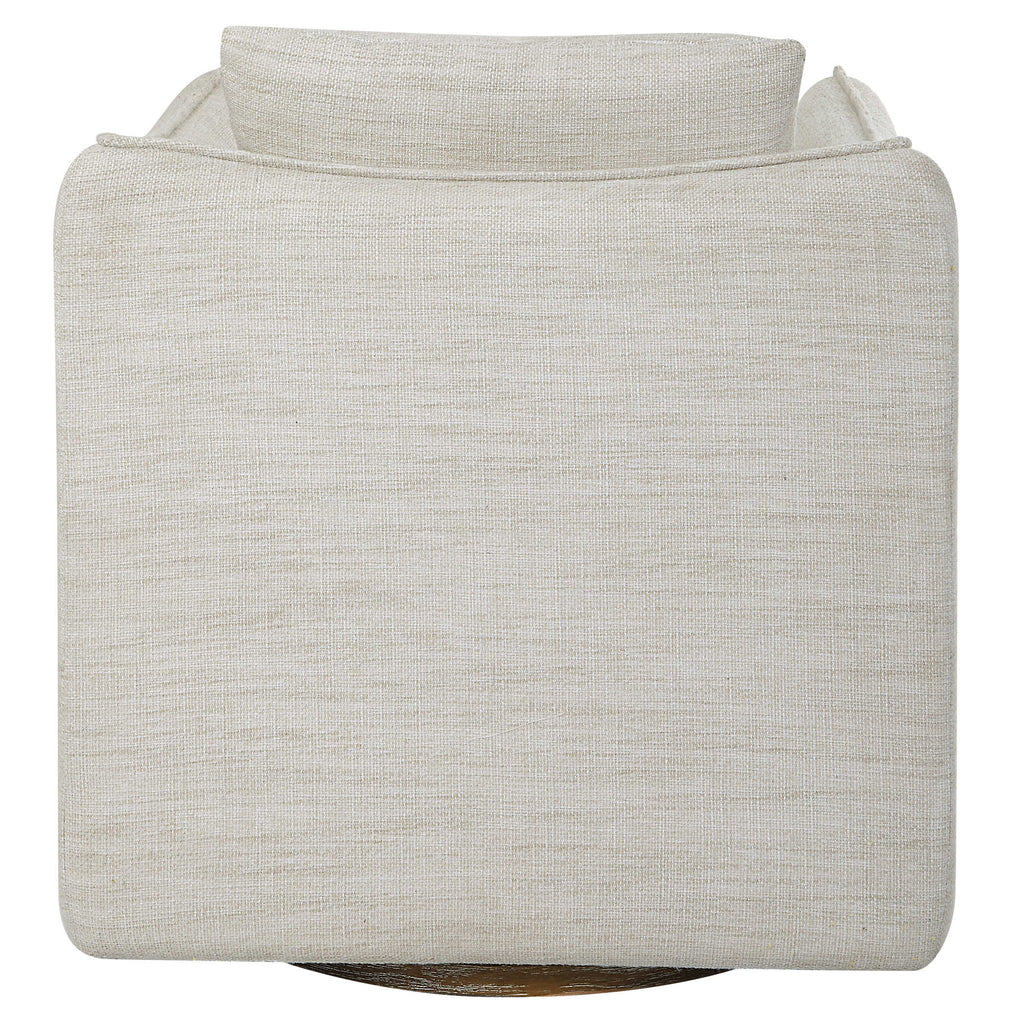 Corben White Swivel Armchair - Bombay Mercantile