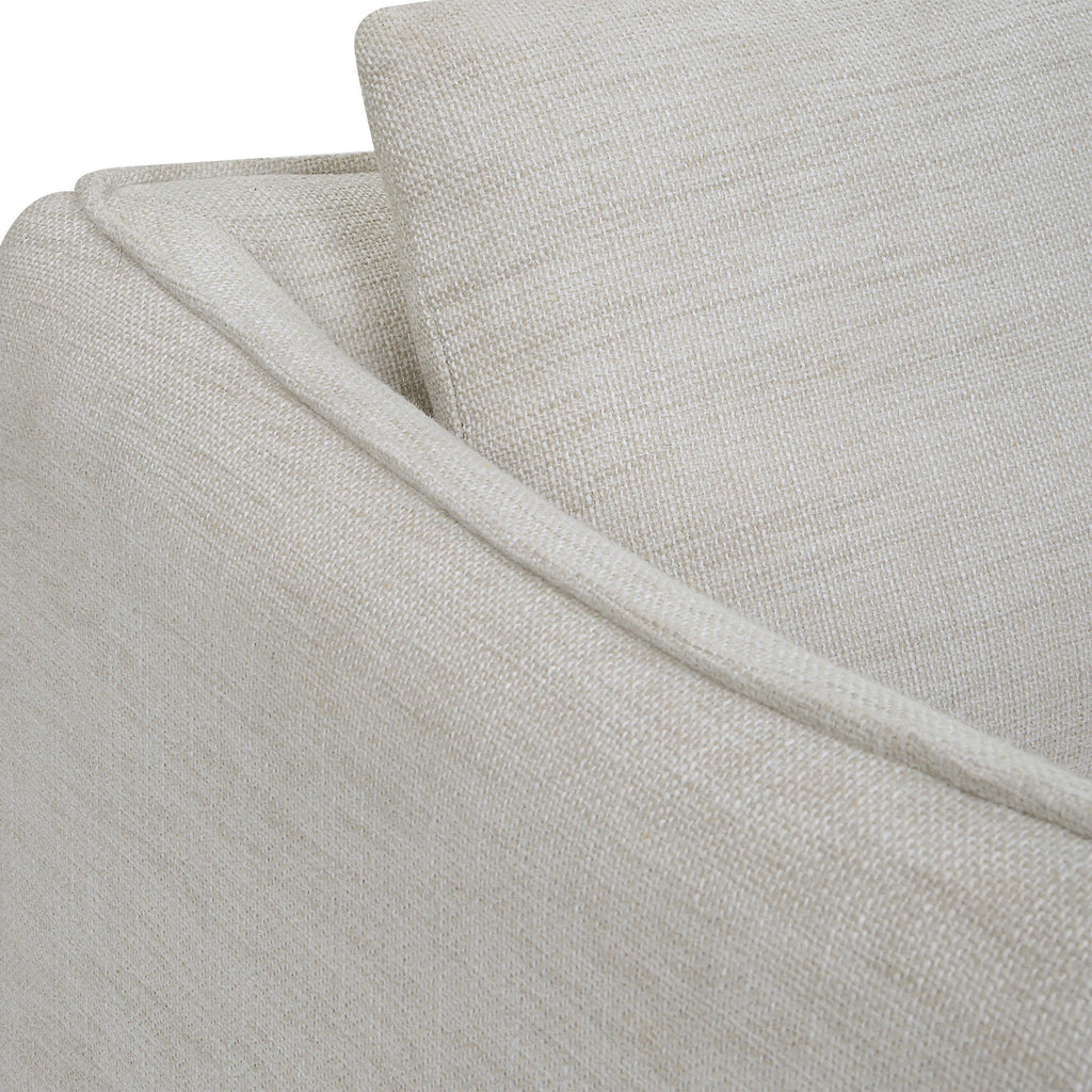 Corben White Swivel Armchair - Bombay Mercantile