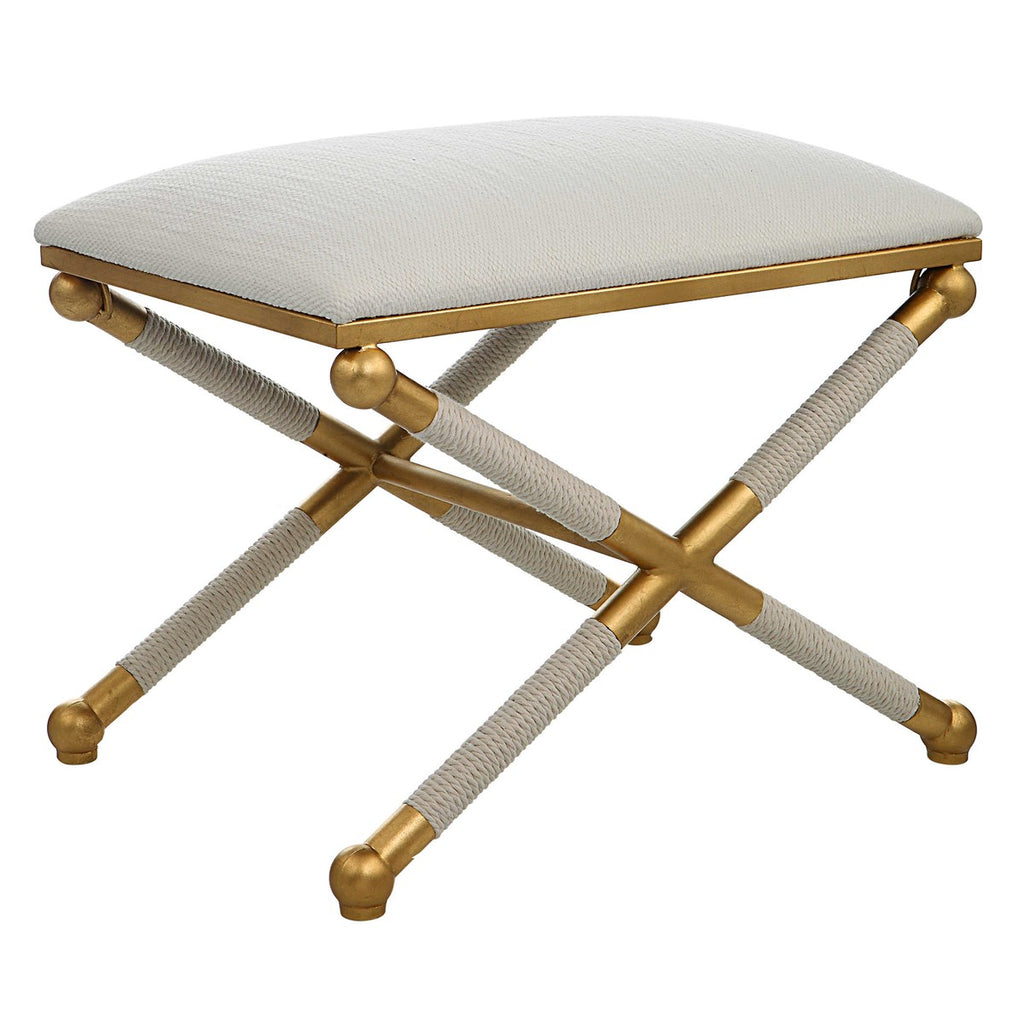 Socialite White Small Bench - Bombay Mercantile