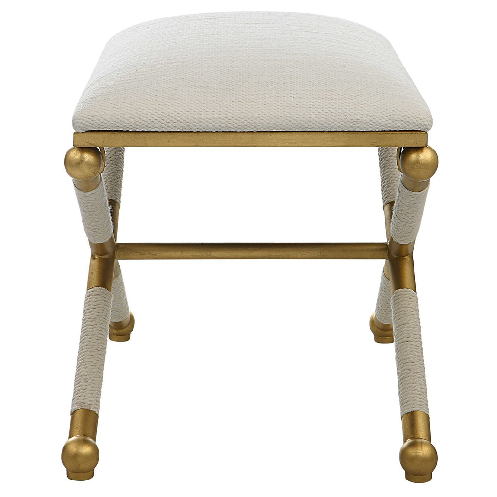 Socialite White Small Bench - Bombay Mercantile