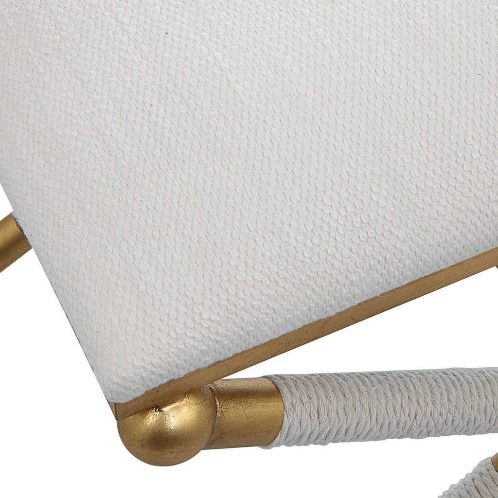 Socialite White Small Bench - Bombay Mercantile