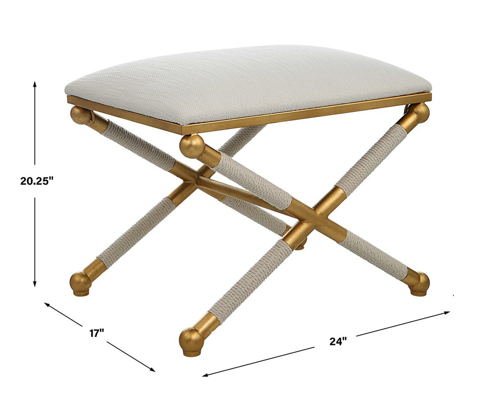 Socialite White Small Bench - Bombay Mercantile