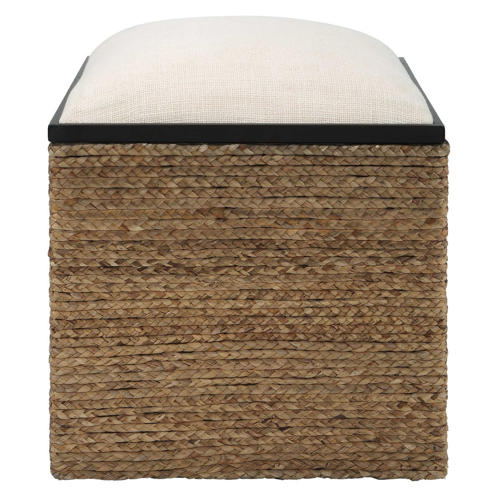 Island Square Straw Accent Stool - Bombay Mercantile