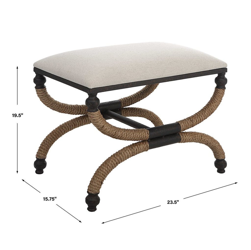 Icaria Upholstered Small Bench - Bombay Mercantile
