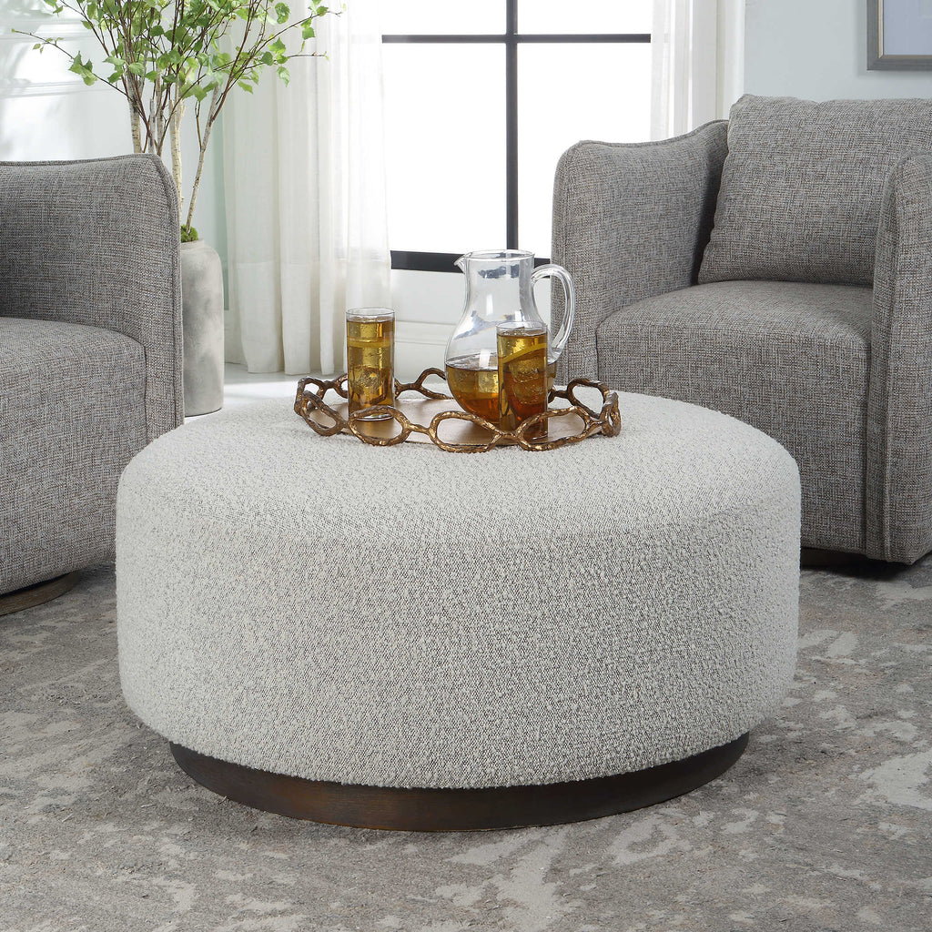Avila Large Gray Ottoman / Coffee Table - Bombay Mercantile