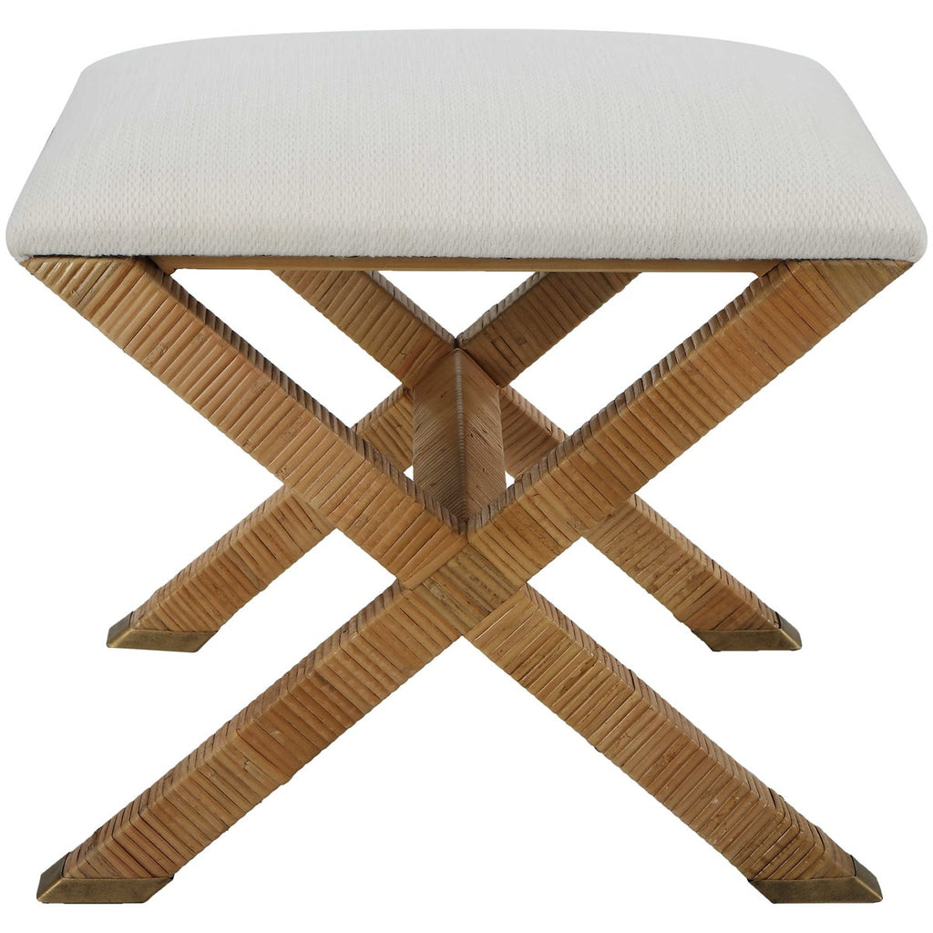 St. Tropez Rattan Small Bench - Bombay Mercantile