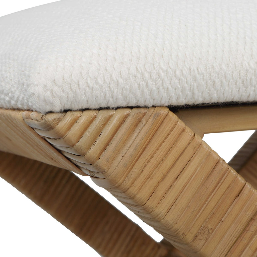 St. Tropez Rattan Small Bench - Bombay Mercantile