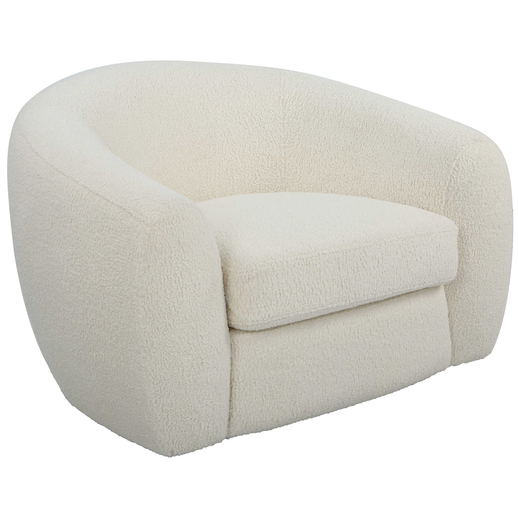 Capra  Art Deco White Swivel Chair - Bombay Mercantile
