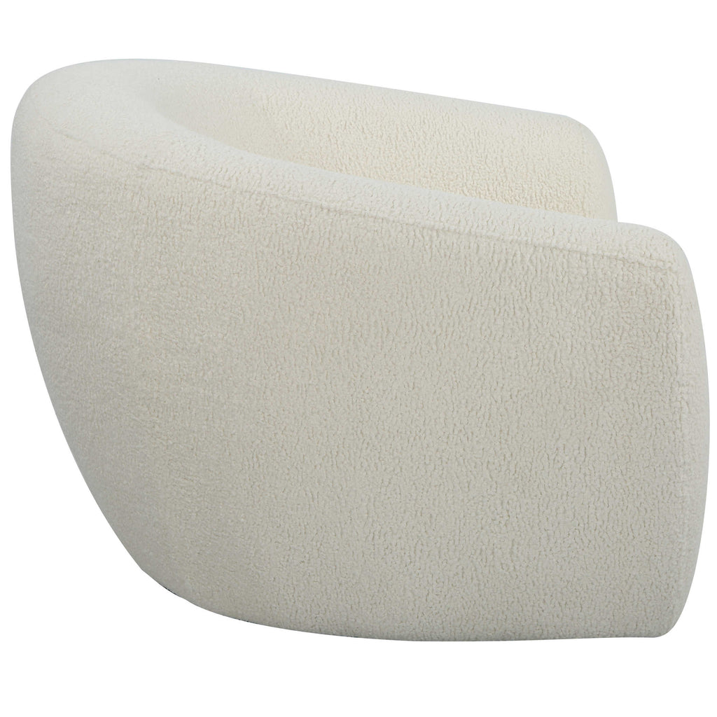 Capra  Art Deco White Swivel Chair - Bombay Mercantile
