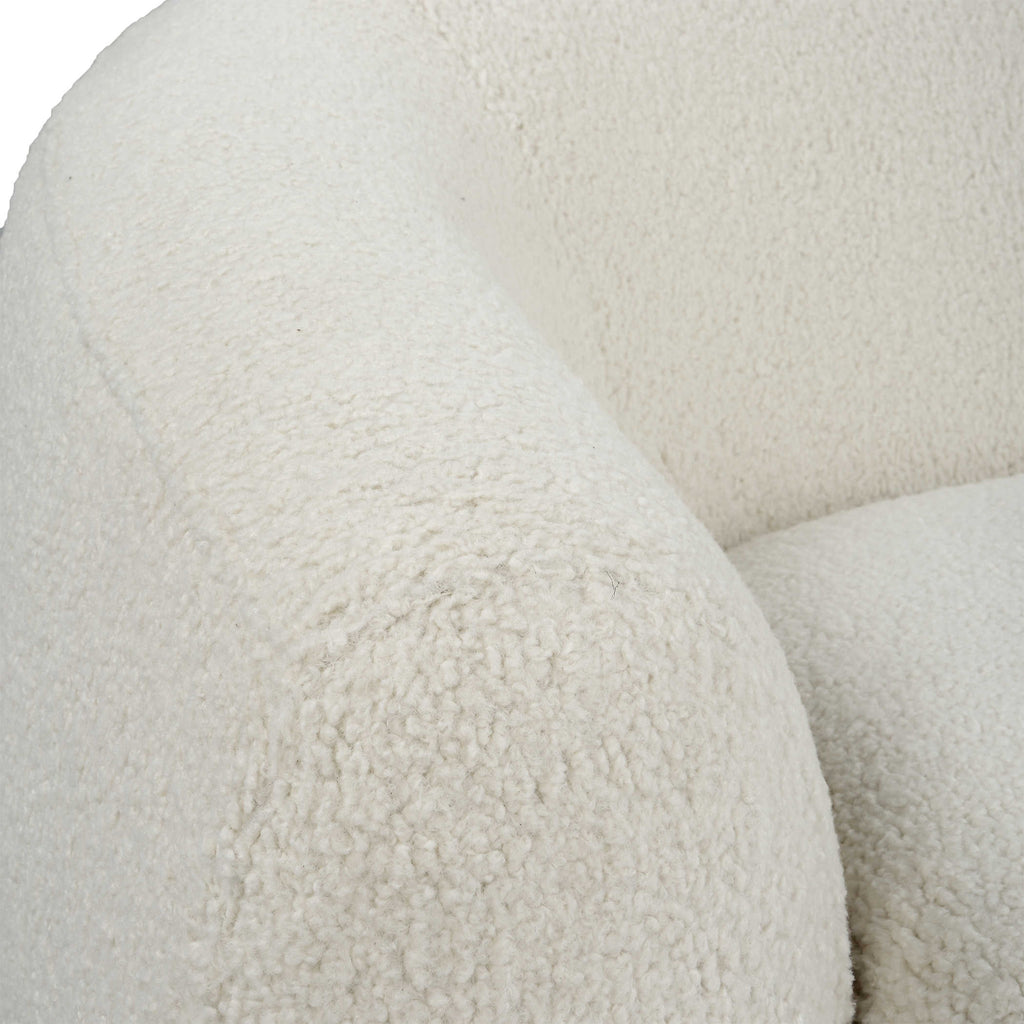 Capra  Art Deco White Swivel Chair - Bombay Mercantile