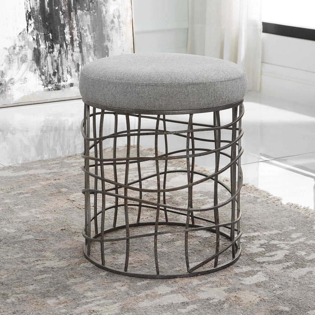 Carnival Iron Round Accent Stool - Bombay Mercantile