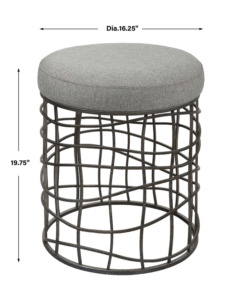 Carnival Iron Round Accent Stool - Bombay Mercantile