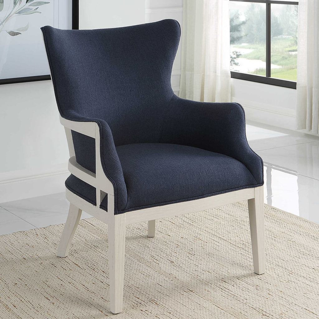Gordonston Blue Fabric Accent Chair - Bombay Mercantile