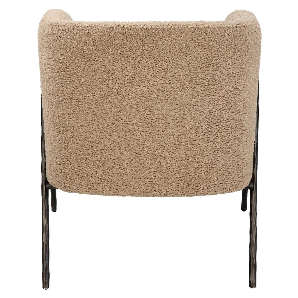 Jacobsen Tan Shearling Barrel Chair - Bombay Mercantile