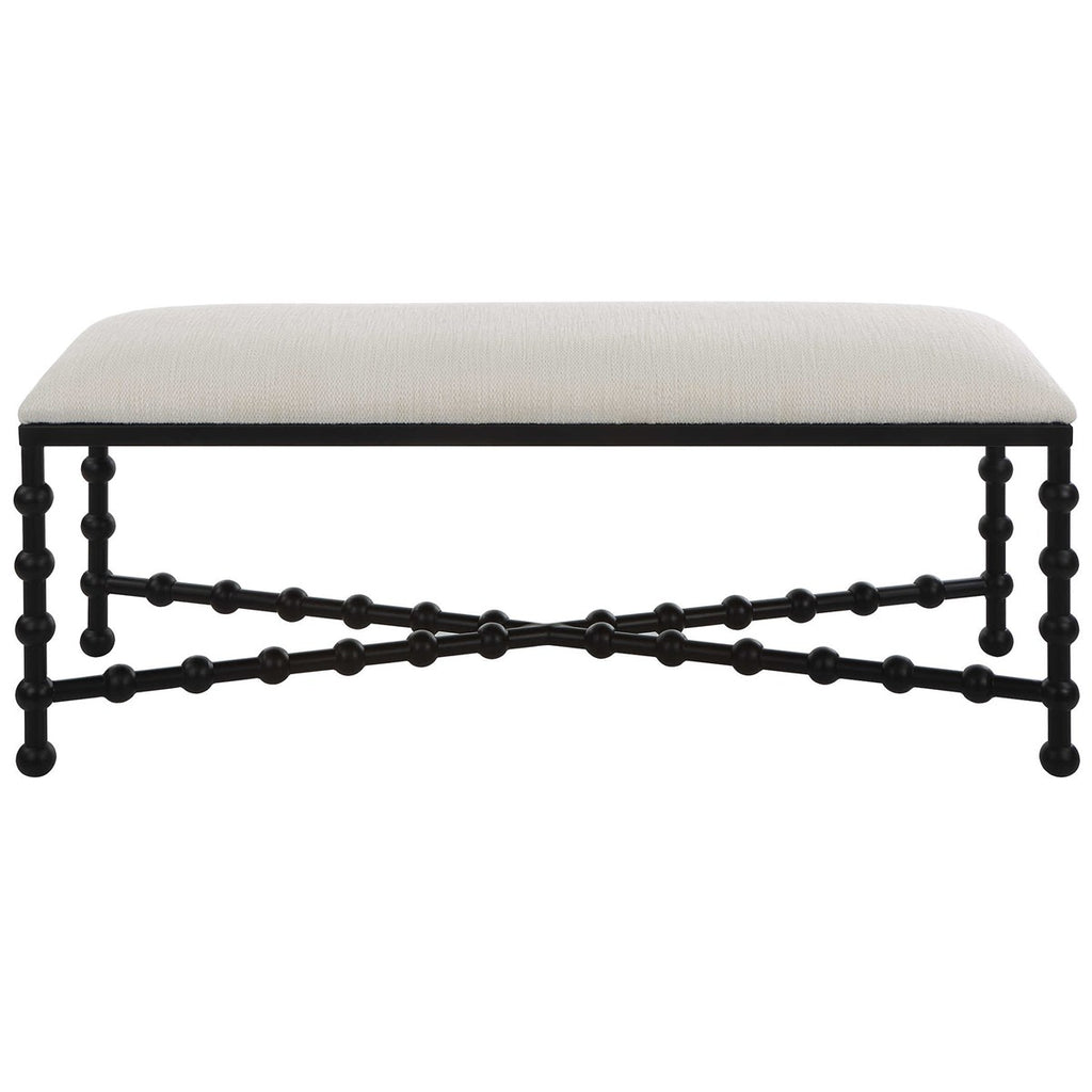 Iron Drops Cushioned Bench - Bombay Mercantile