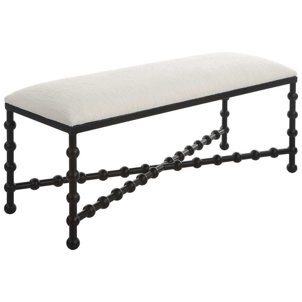 Iron Drops Cushioned Bench - Bombay Mercantile
