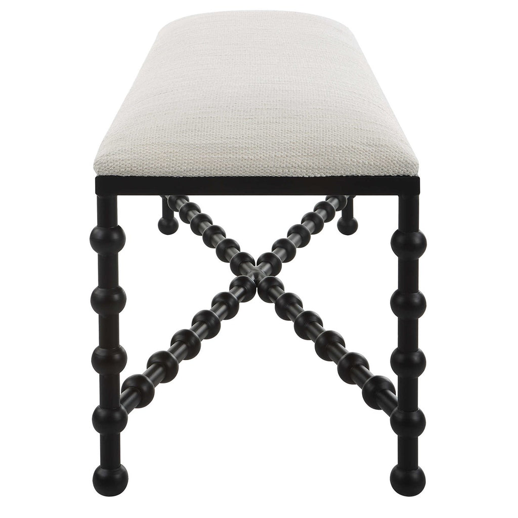 Iron Drops Cushioned Bench - Bombay Mercantile