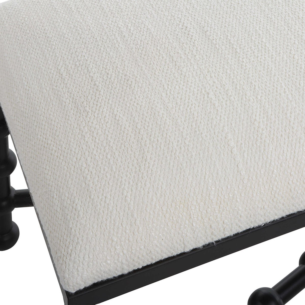 Iron Drops Cushioned Bench - Bombay Mercantile