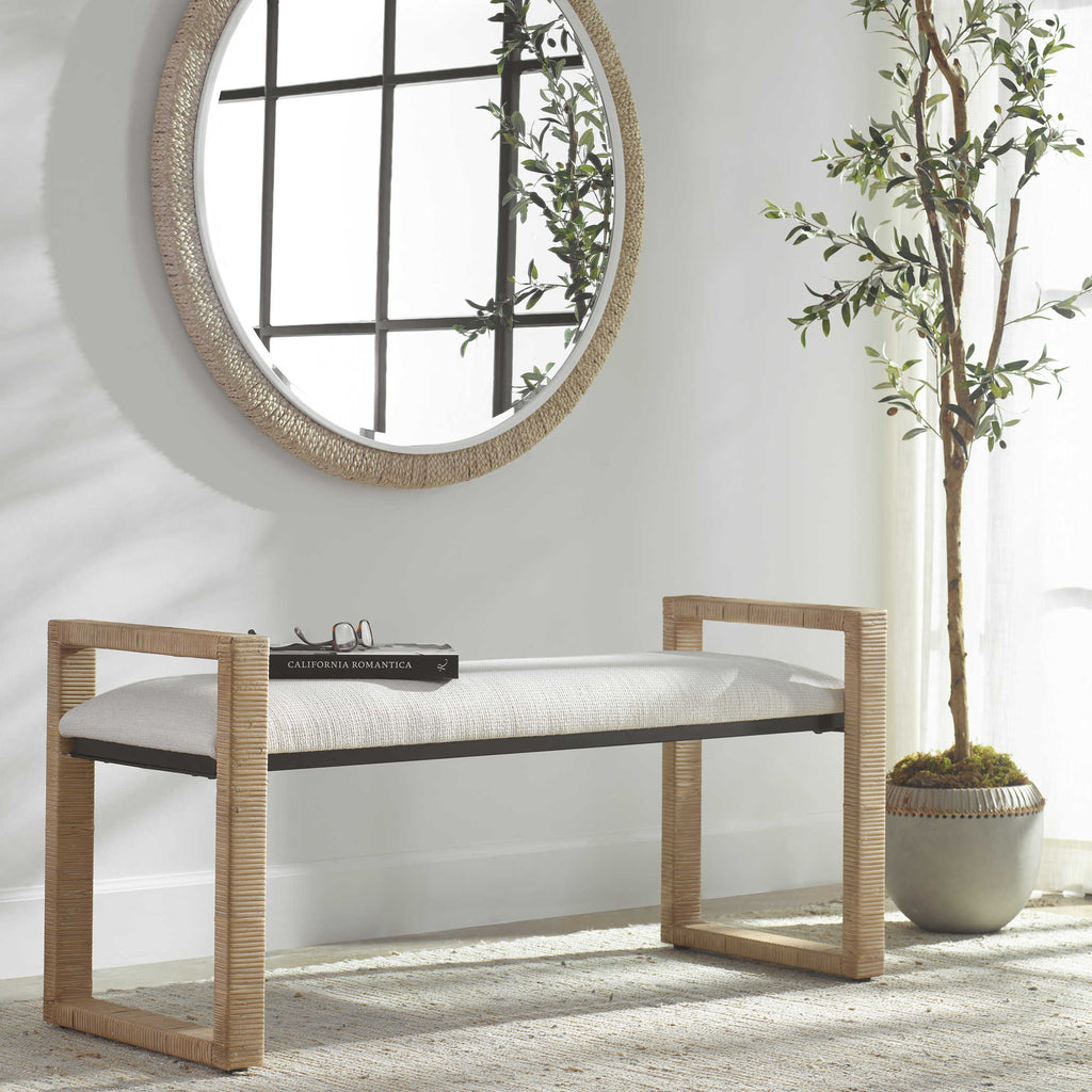 Areca Coastal Rattan Bench - Bombay Mercantile