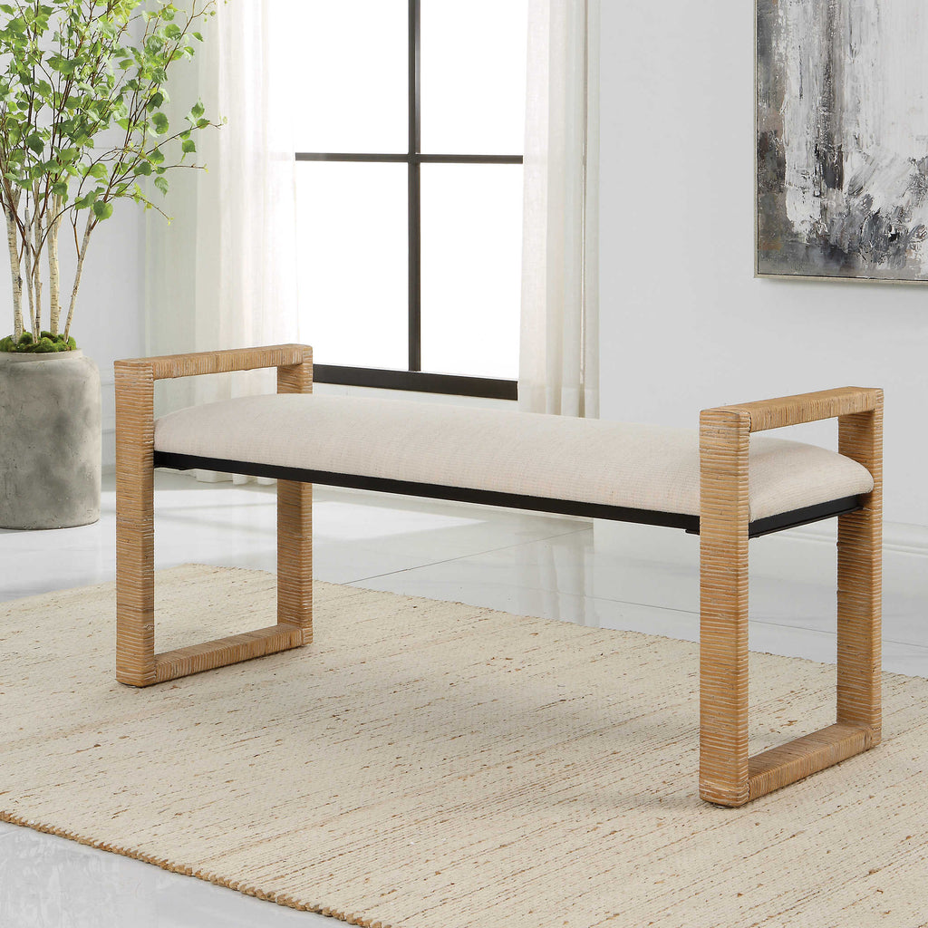 Areca Coastal Rattan Bench - Bombay Mercantile
