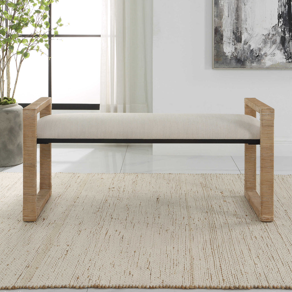 Areca Coastal Rattan Bench - Bombay Mercantile