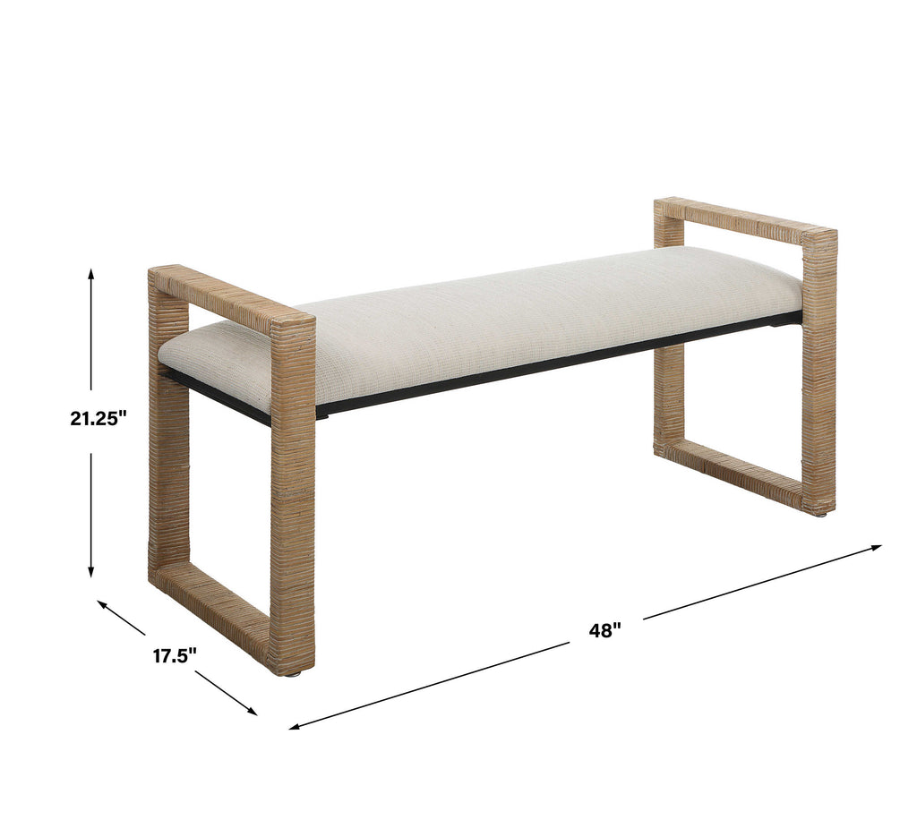 Areca Coastal Rattan Bench - Bombay Mercantile