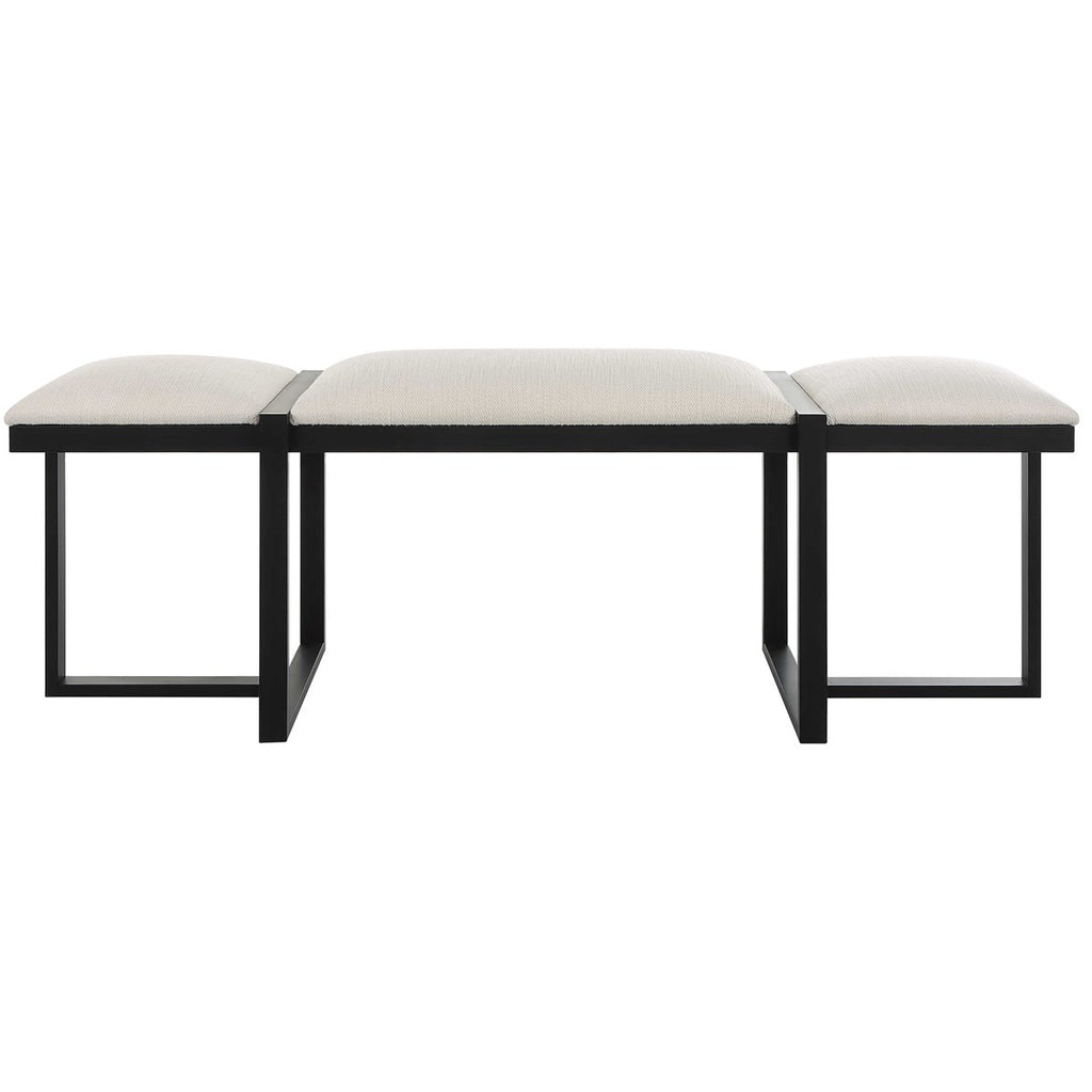 Triple Cloud Modern Upholstered Bench - Bombay Mercantile