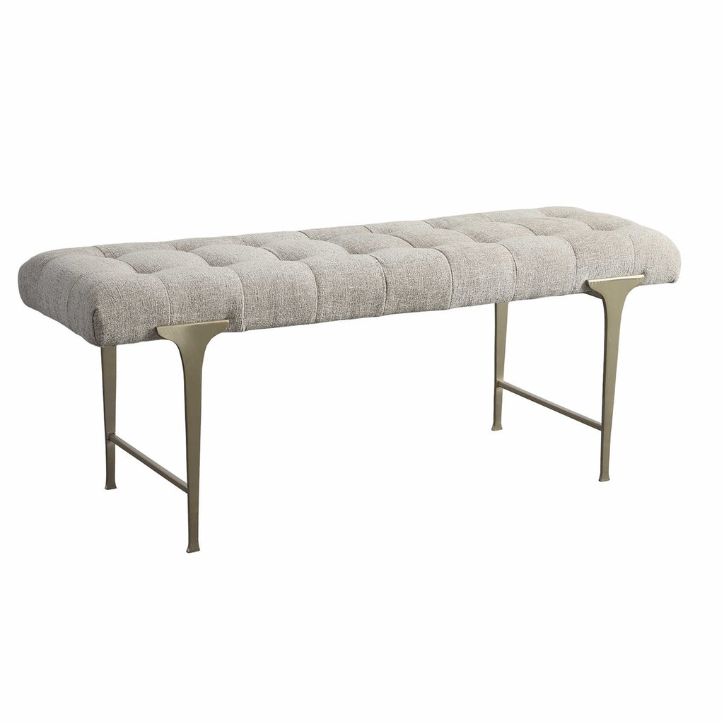 Imperial Upholstered Gray Bench - Bombay Mercantile