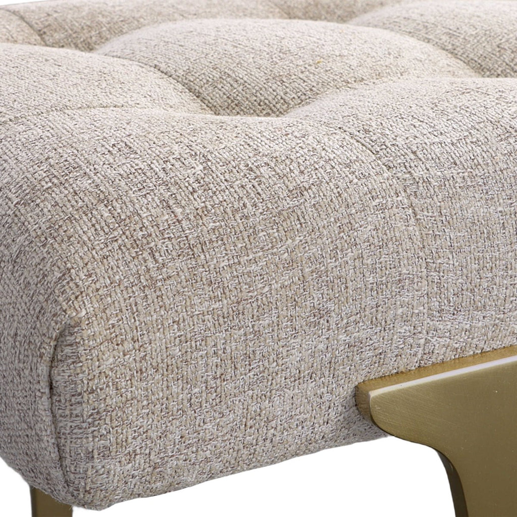 Imperial Upholstered Gray Bench - Bombay Mercantile