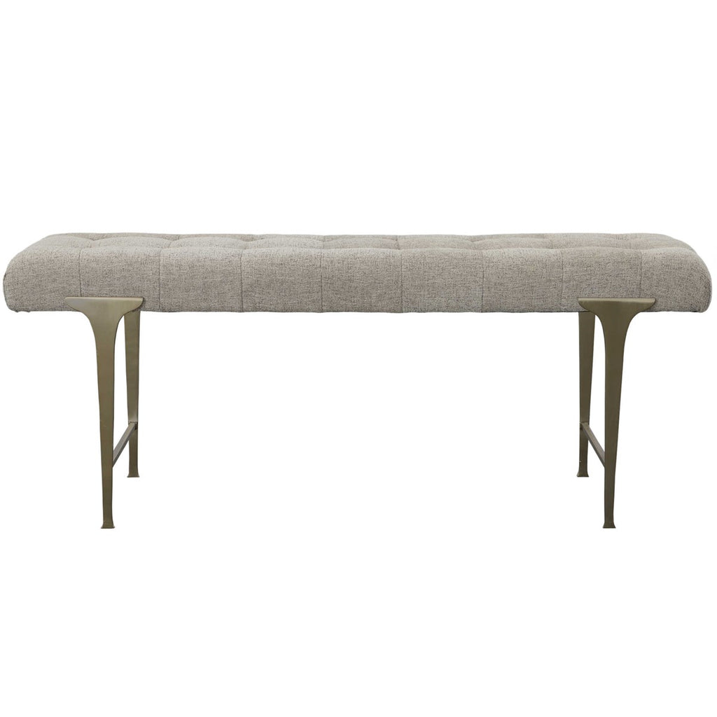 Imperial Upholstered Gray Bench - Bombay Mercantile