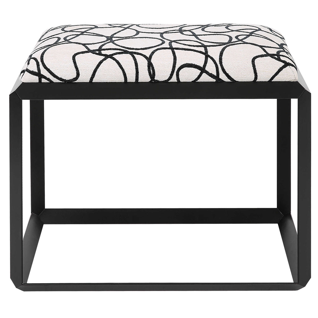 Curls Gray Small Bench - Bombay Mercantile