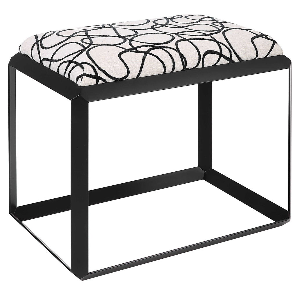 Curls Gray Small Bench - Bombay Mercantile