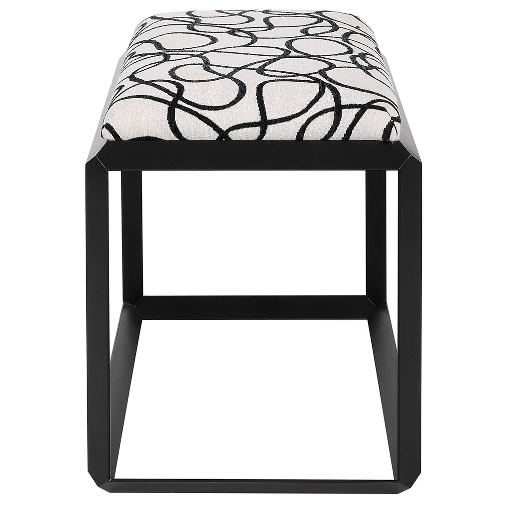 Curls Gray Small Bench - Bombay Mercantile