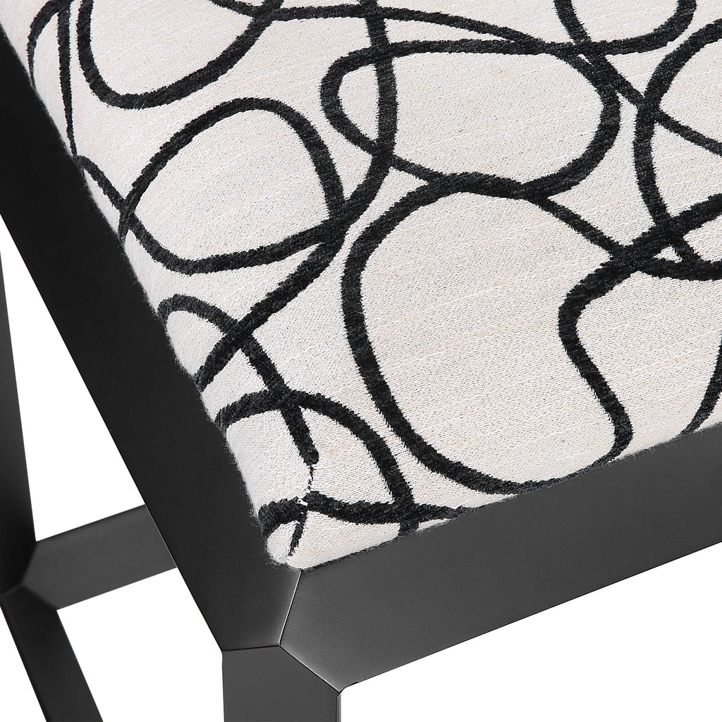 Curls Gray Small Bench - Bombay Mercantile
