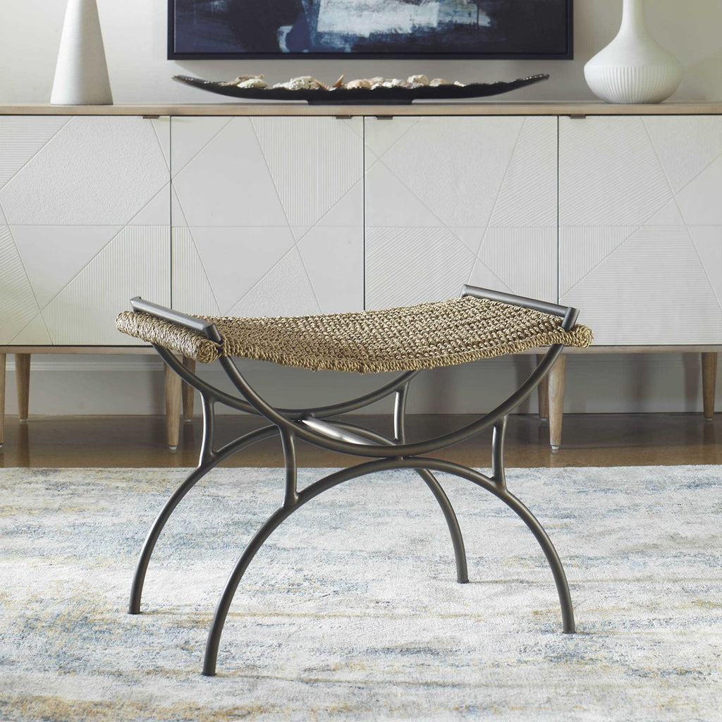 Playa Seagrass Small Bench - Bombay Mercantile