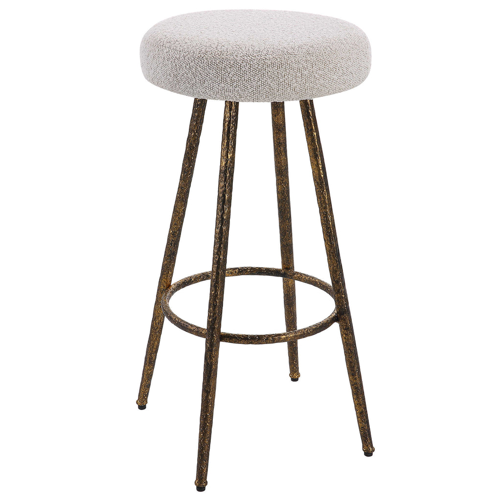 Braven White Fabric Counter Stool - Bombay Mercantile