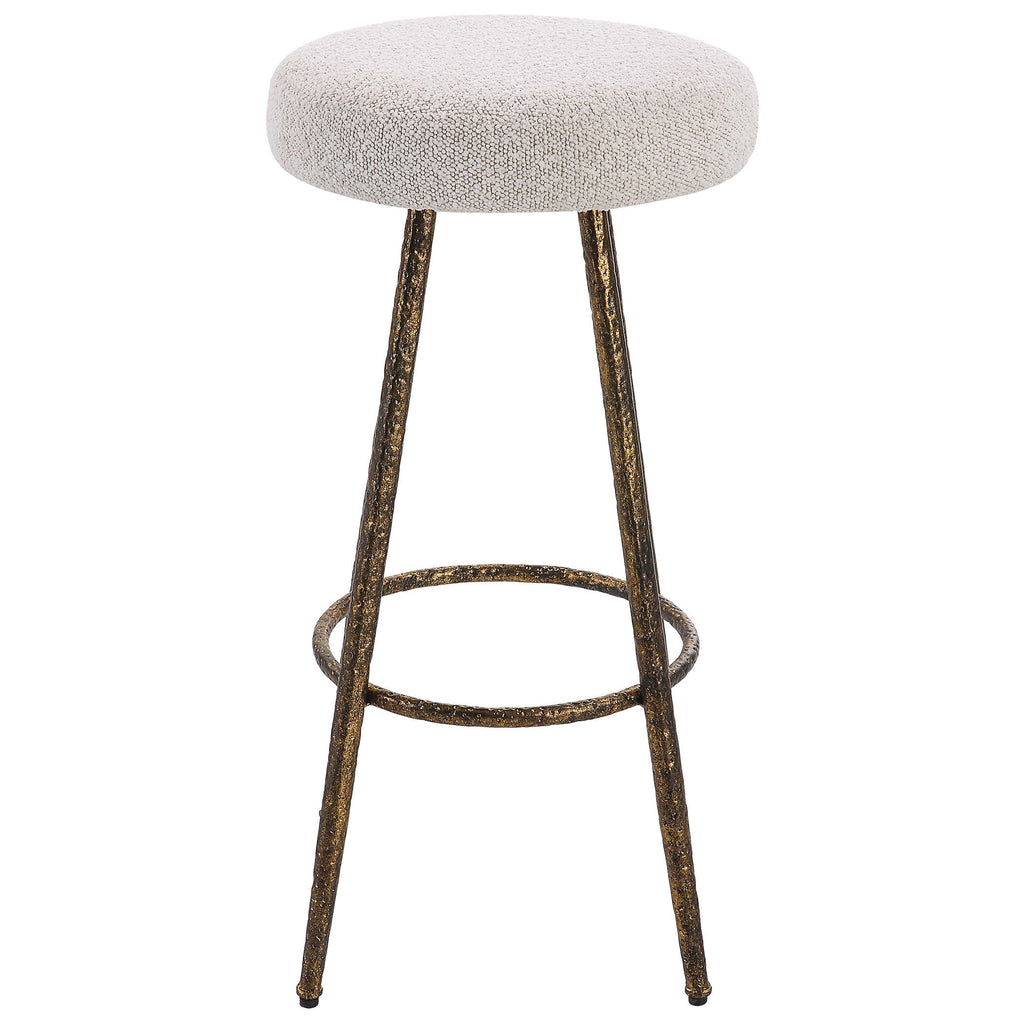 Braven White Fabric Counter Stool - Bombay Mercantile