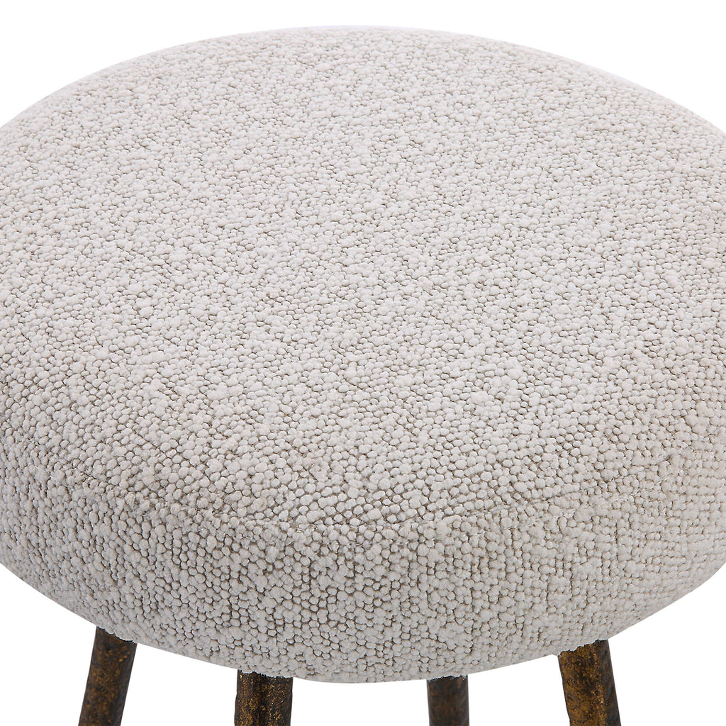 Braven White Fabric Counter Stool - Bombay Mercantile
