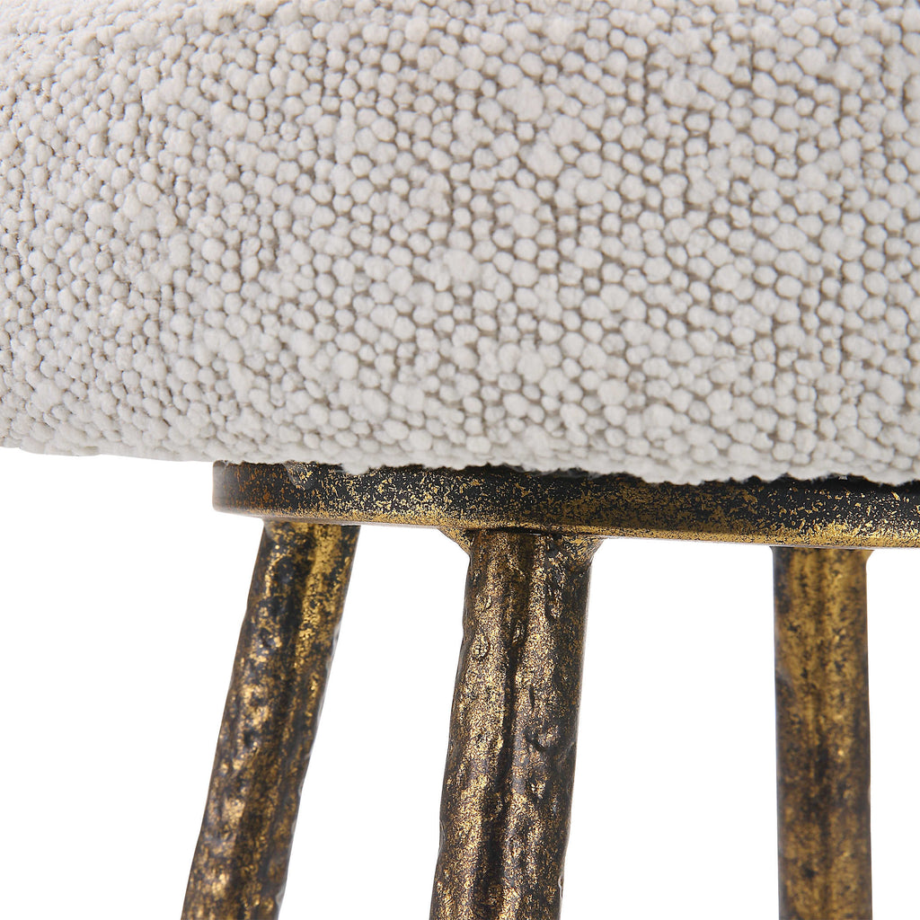 Braven White Fabric Counter Stool - Bombay Mercantile