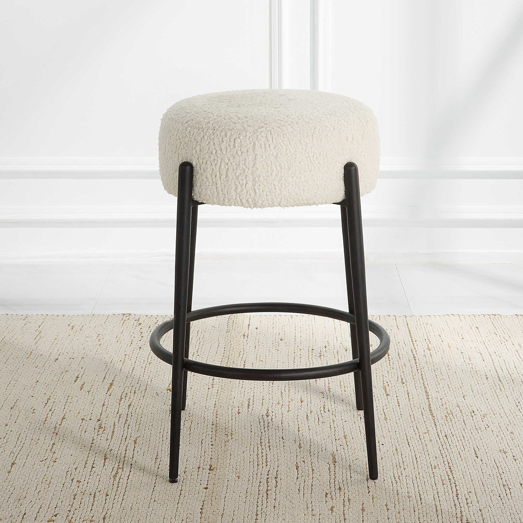 Arles Plush Counter Stool - Bombay Mercantile