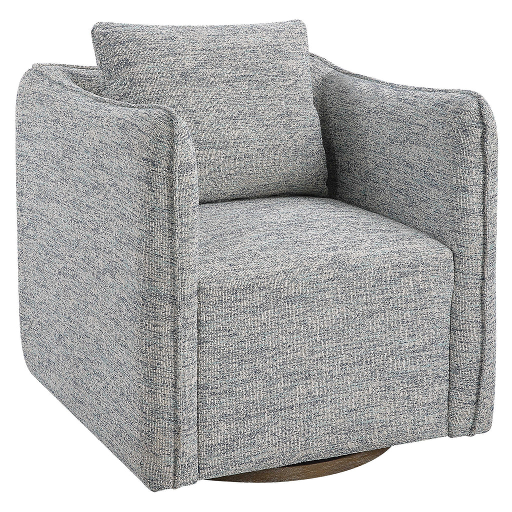 Corben Blue Swivel Chair - Bombay Mercantile